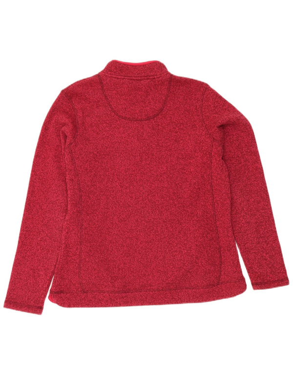 Weird Fish Damen-Sweatshirt mit Reißverschluss am Hals, Gr. 40, Größe L, rot gefleckt