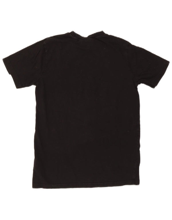 FILA Damen T-Shirt Top UK 6 XS Schwarz Baumwolle