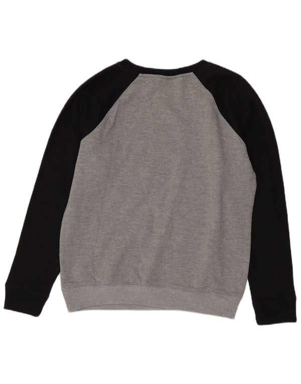 Fila Damen Grafik-Sweatshirt-Pullover UK 16 Large Graue Colourblock-Baumwolle