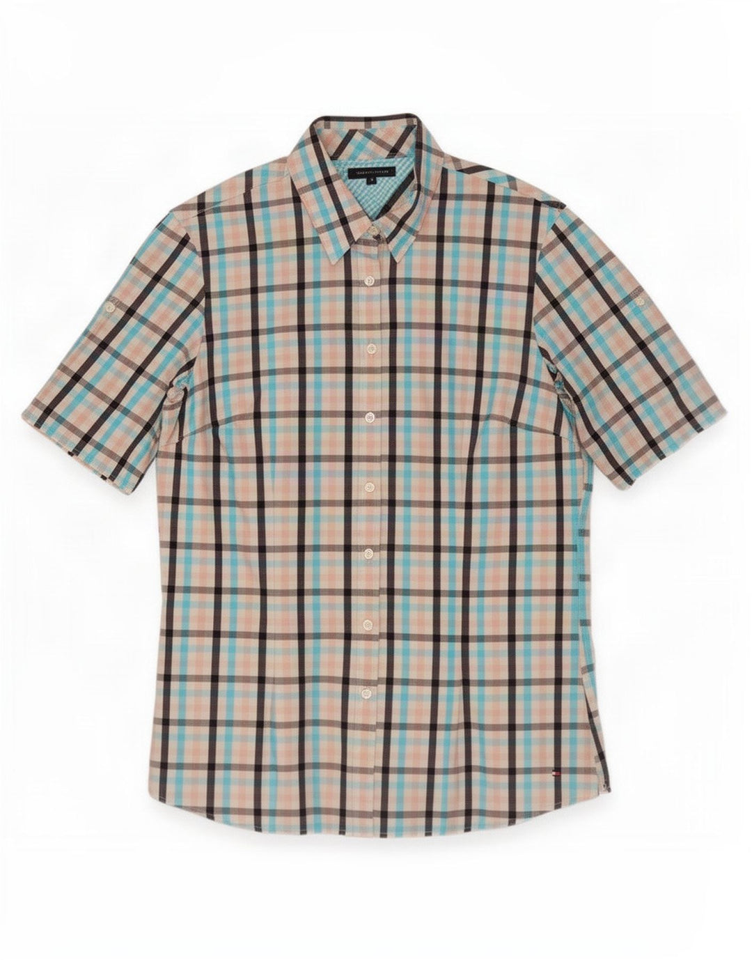 Tommy Hilfiger Damen Kurzarmhemd US 8 Medium Mehrfarbig Gingham