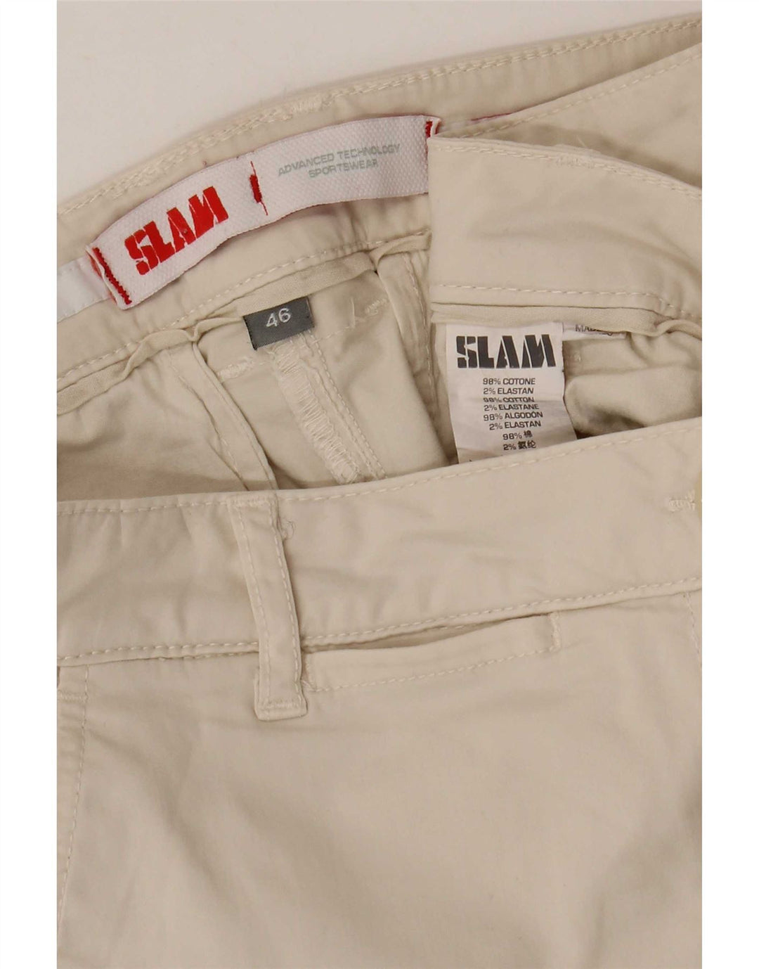Slam Damen Chinoshorts IT 46 Large W32 Beige Baumwolle