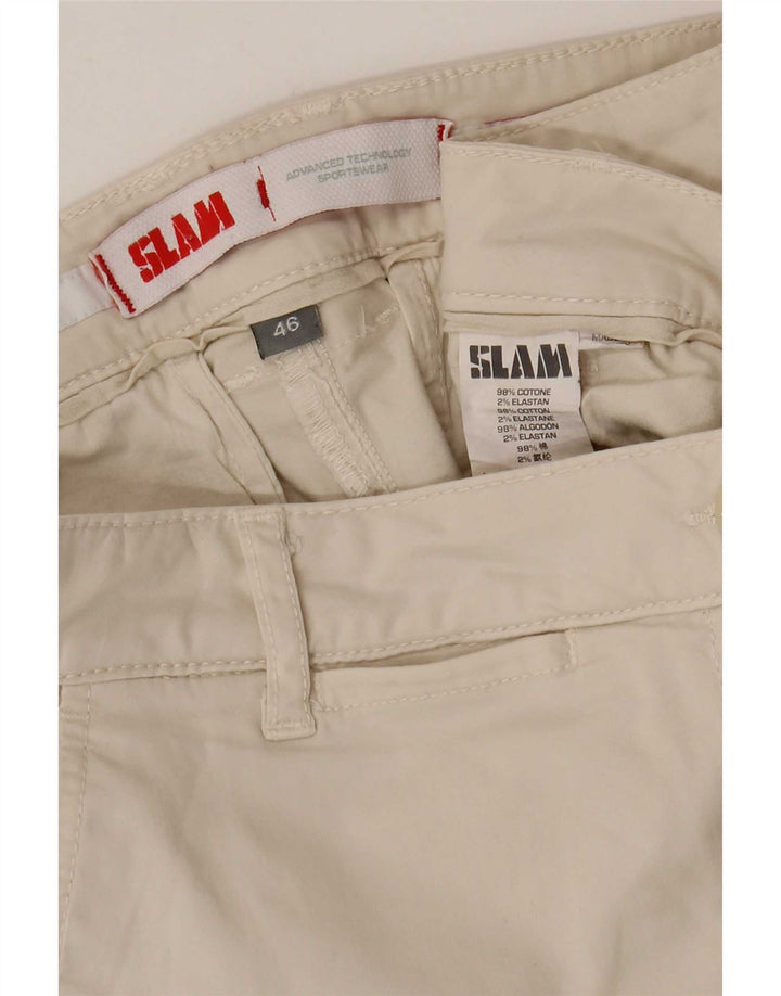 Slam Damen Chinoshorts IT 46 Large W32 Beige Baumwolle