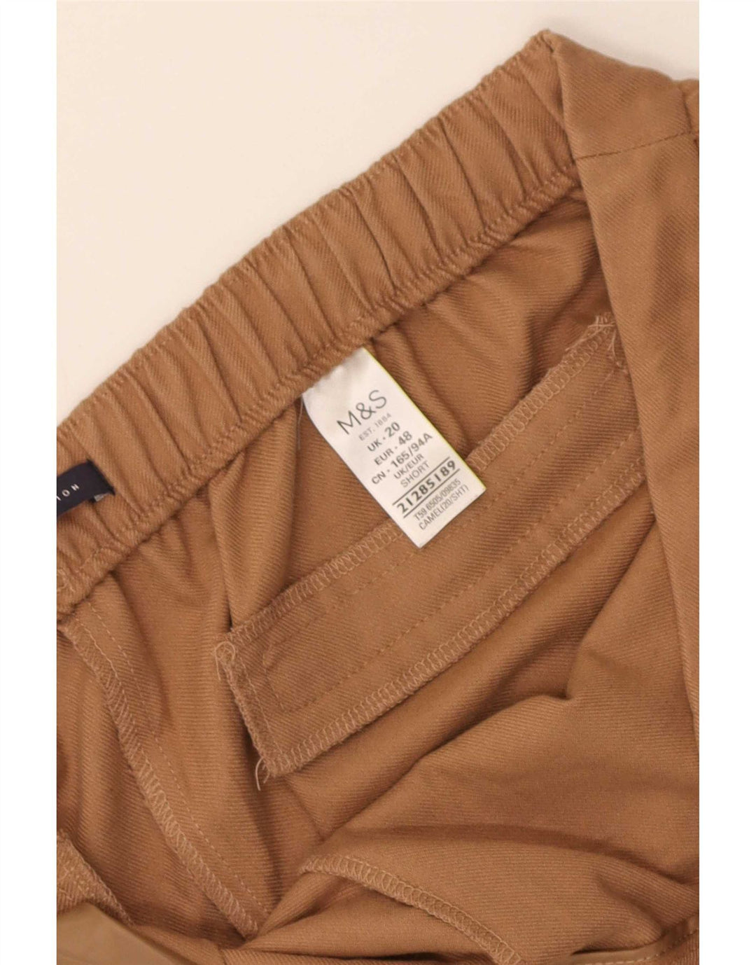 Marks & Spencer Damen-Hose, kurz geschnitten, UK 20, 2XL, W38, L25, Beige, Polyester