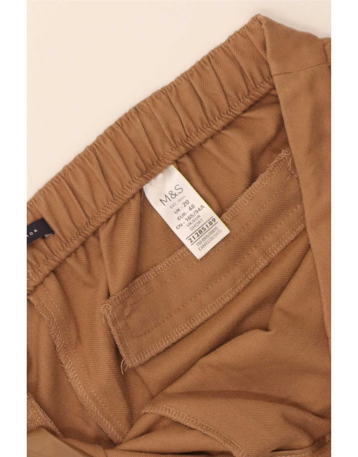 Marks & Spencer Damen-Hose, kurz geschnitten, UK 20, 2XL, W38, L25, Beige, Polyester