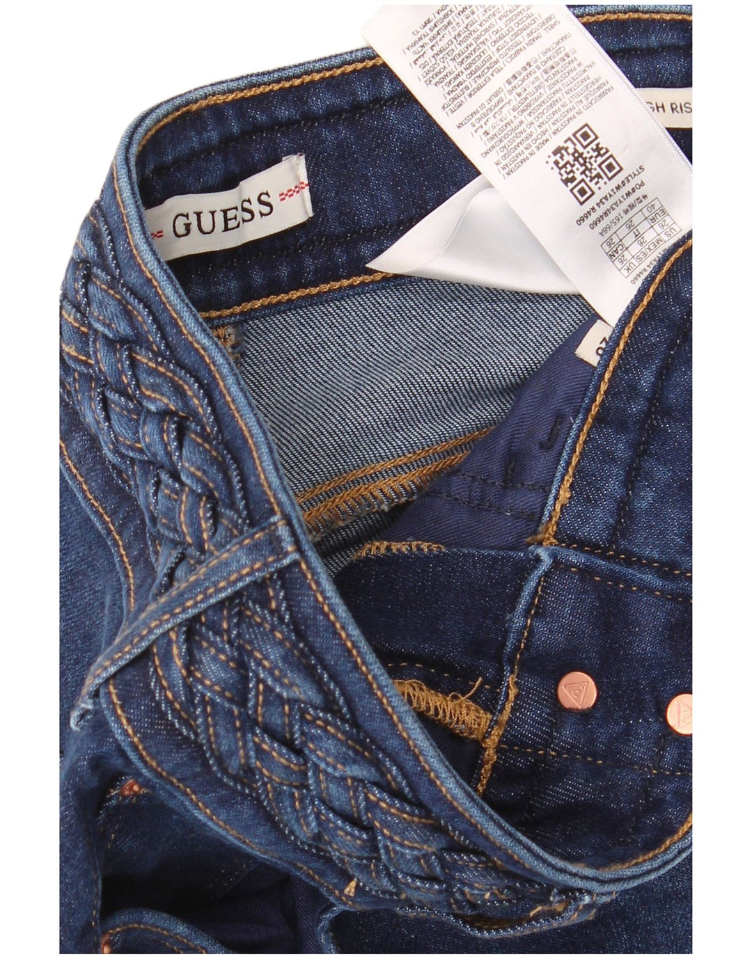 GUESS Womens High Rise Skinny Jeans W26 L28 Blue Polyester
