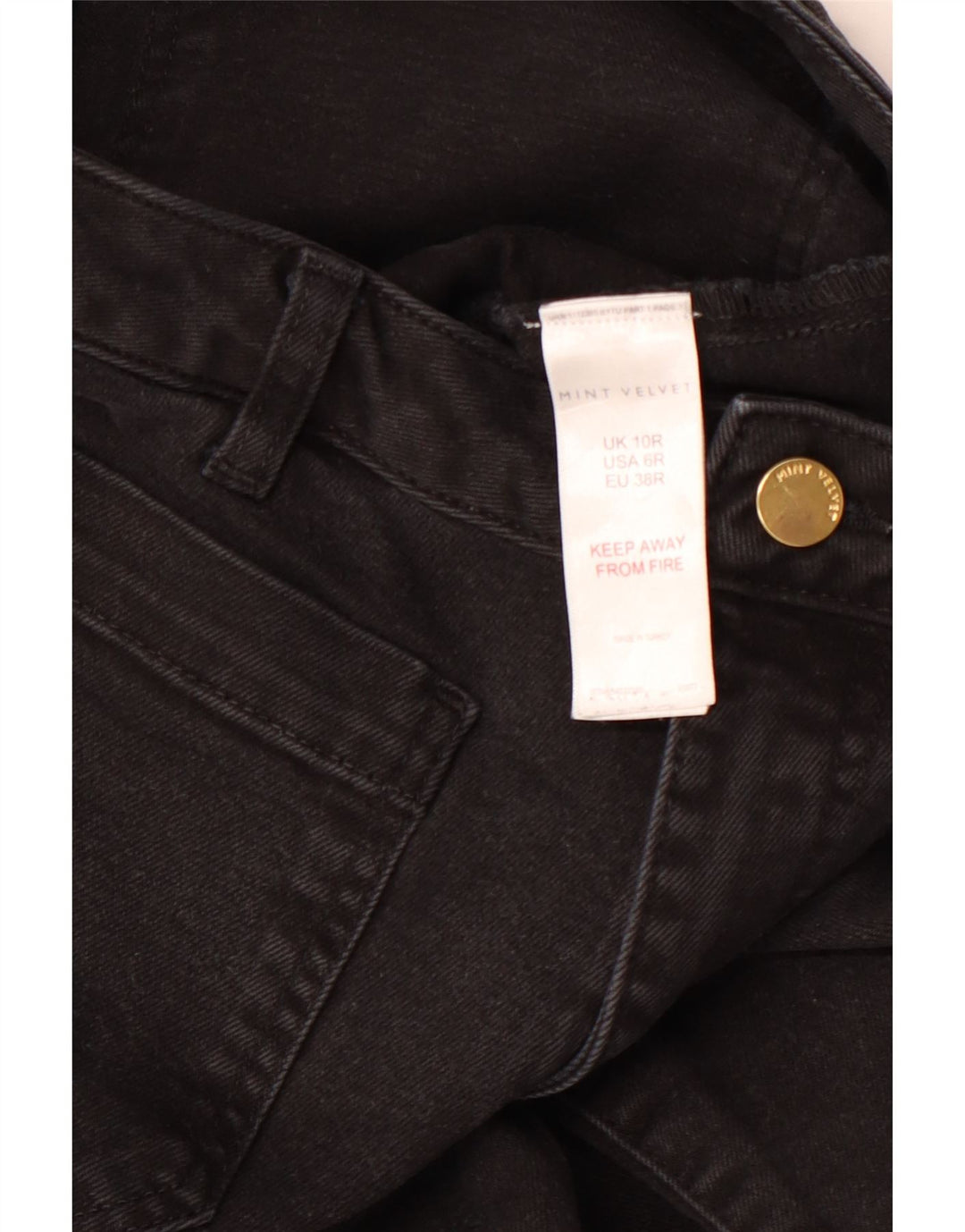 MINT VELVET Damen-Jeans mit hoher Taille und geradem Bein, UK 10, Größe S, W28, L30, Schwarz