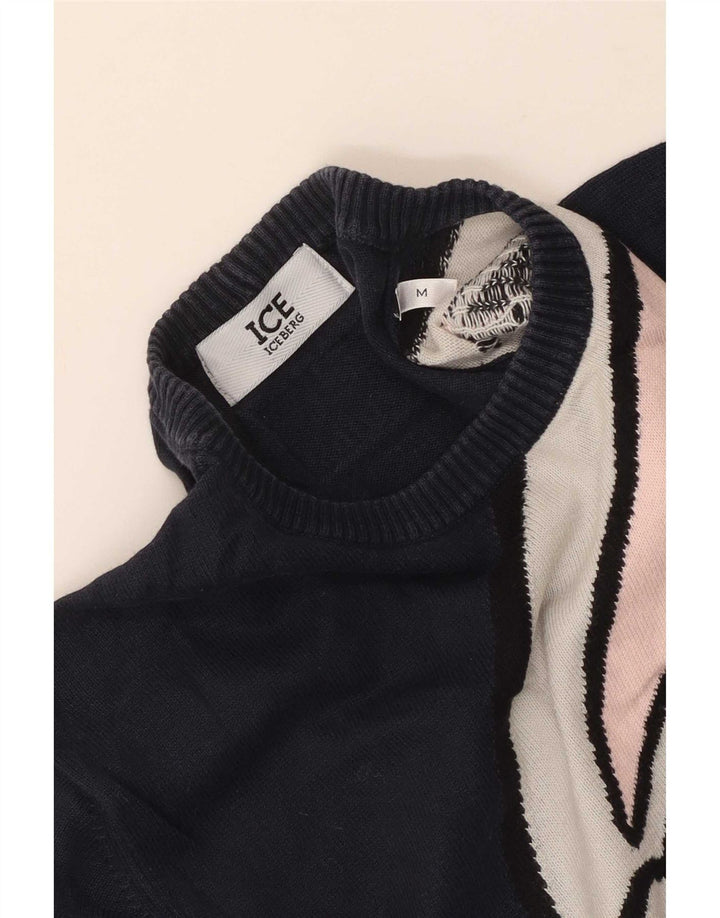 Iceberg Herren-Pullover „Bugs Bunny Graphic“ mit Rundhalsausschnitt, Mittelmarineblau