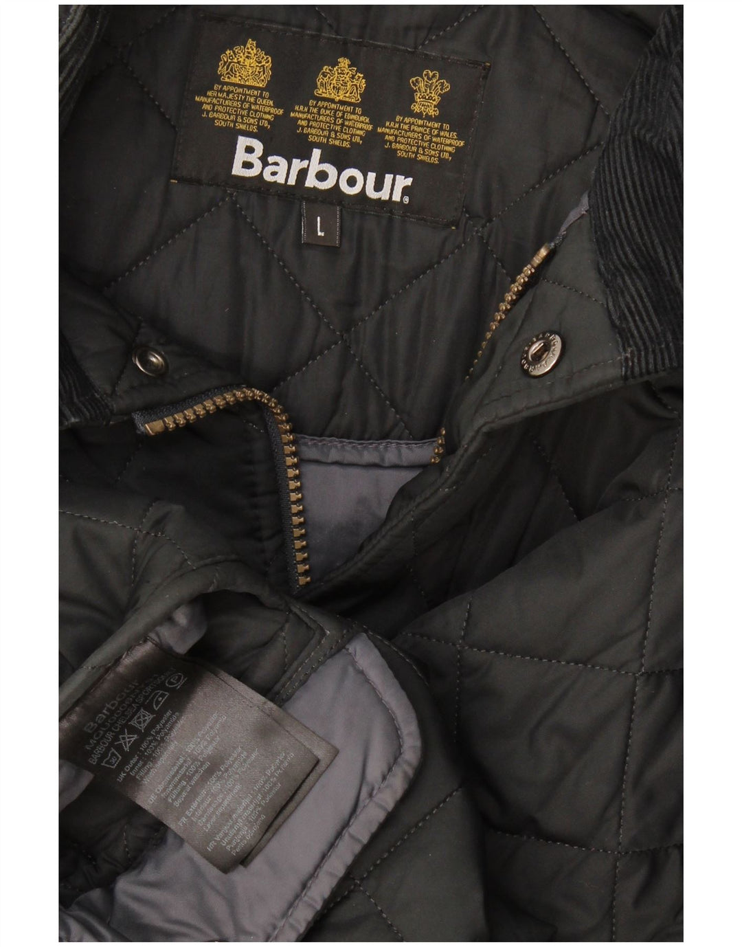 Barbour Herren Steppjacke UK 40 Large Schwarz Polyester