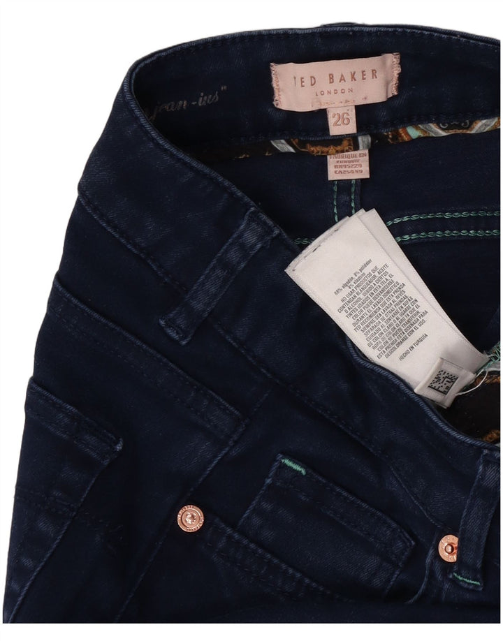 Ted Baker Damen Skinny Jeans W26 L26 Marineblau Baumwolle