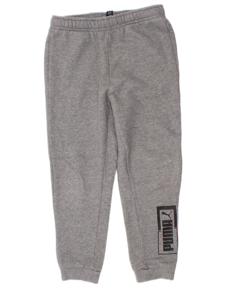 Puma Jungen Grafik-Trainingshose, Jogginghose, 7–8 Jahre, Grau