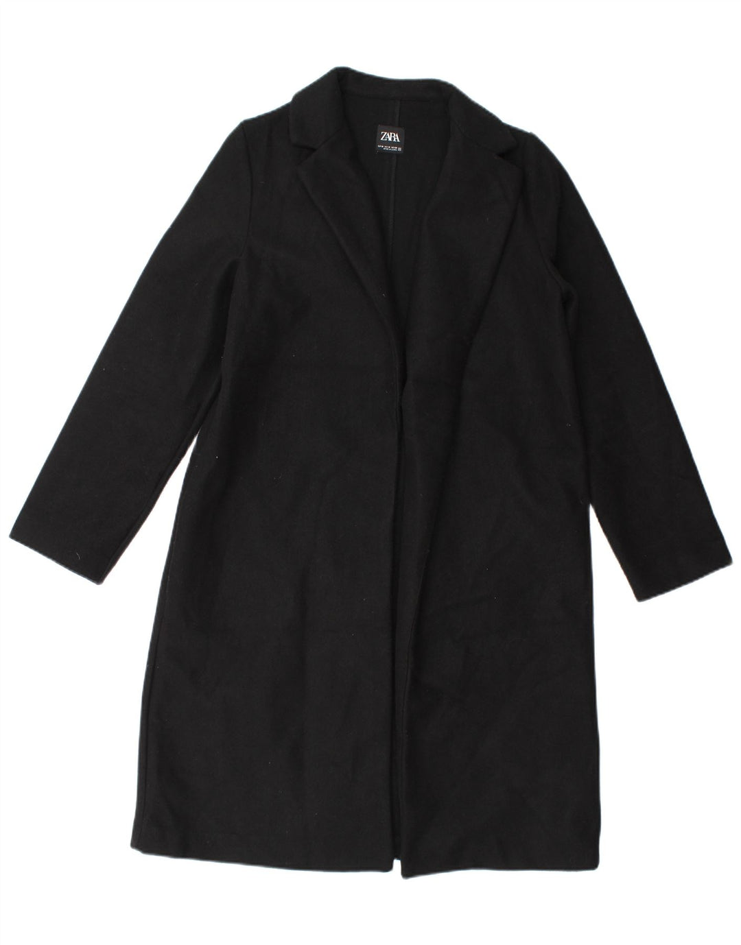 Zara Womens Open Overcoat UK 14 Mittelschwarzes Polyester
