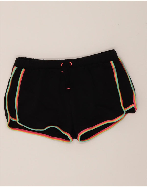 Marks & Spencer Sportshorts für Mädchen, 12–13 Jahre, schwarz gestreift, Baumwolle, Sport