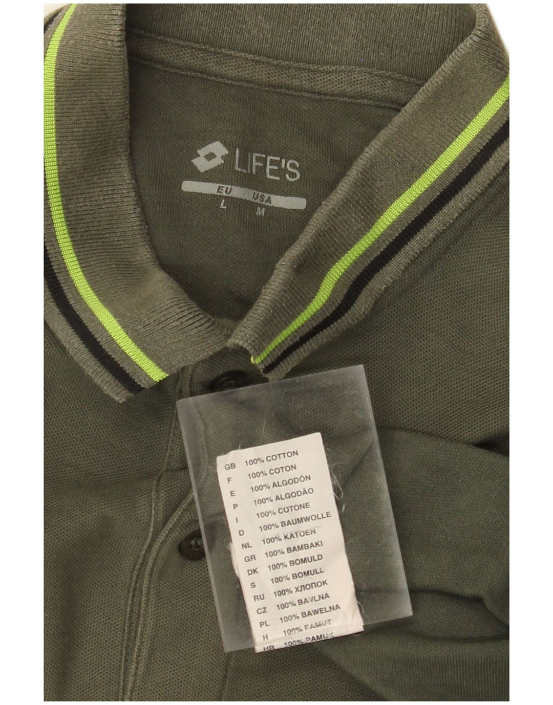 LOTTO Herren Life's Poloshirt, groß, Khaki, Baumwolle