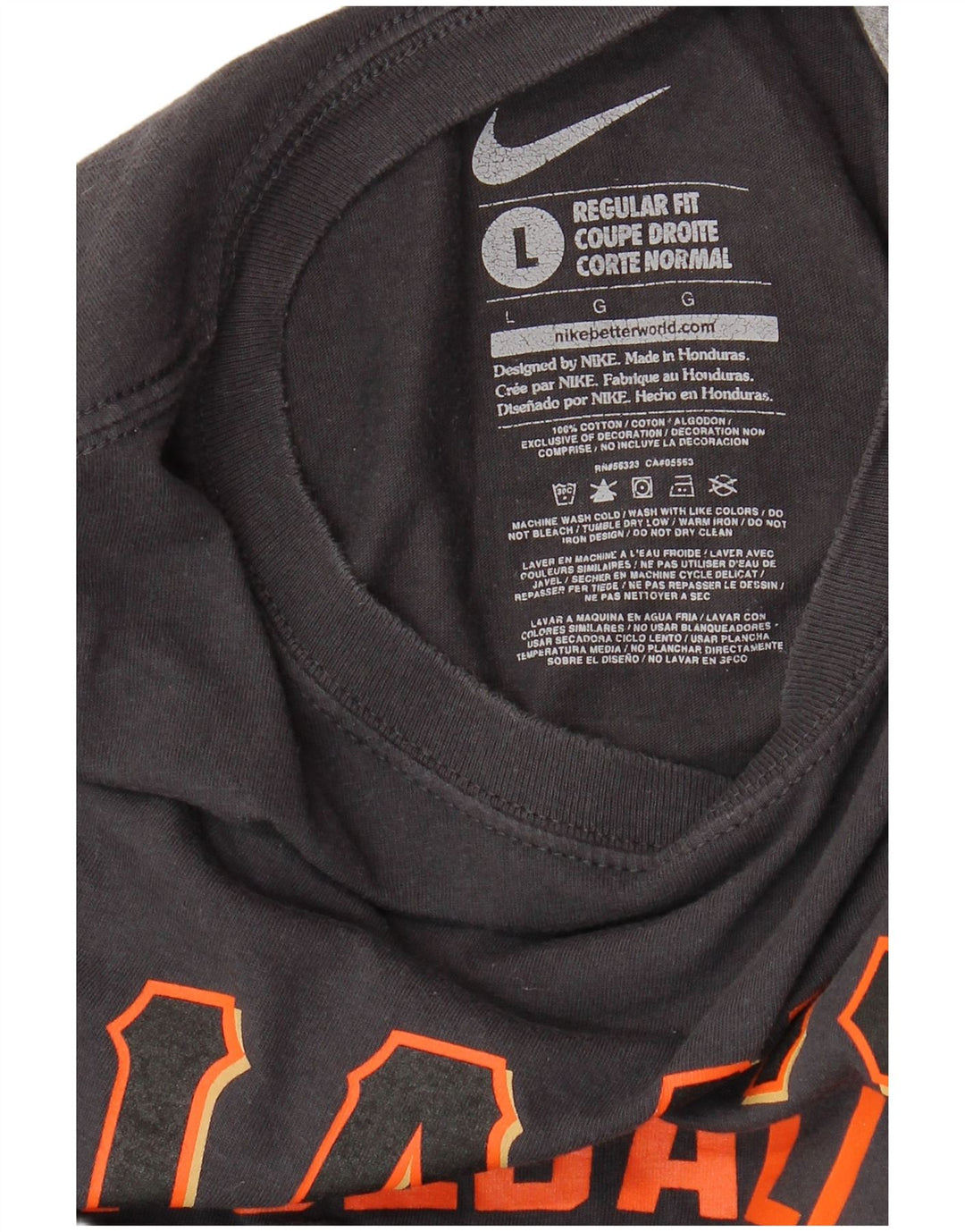 NIKE Herren San Francisco Giants T-Shirt mit normaler Passform, Grafik, Größe L, Grau