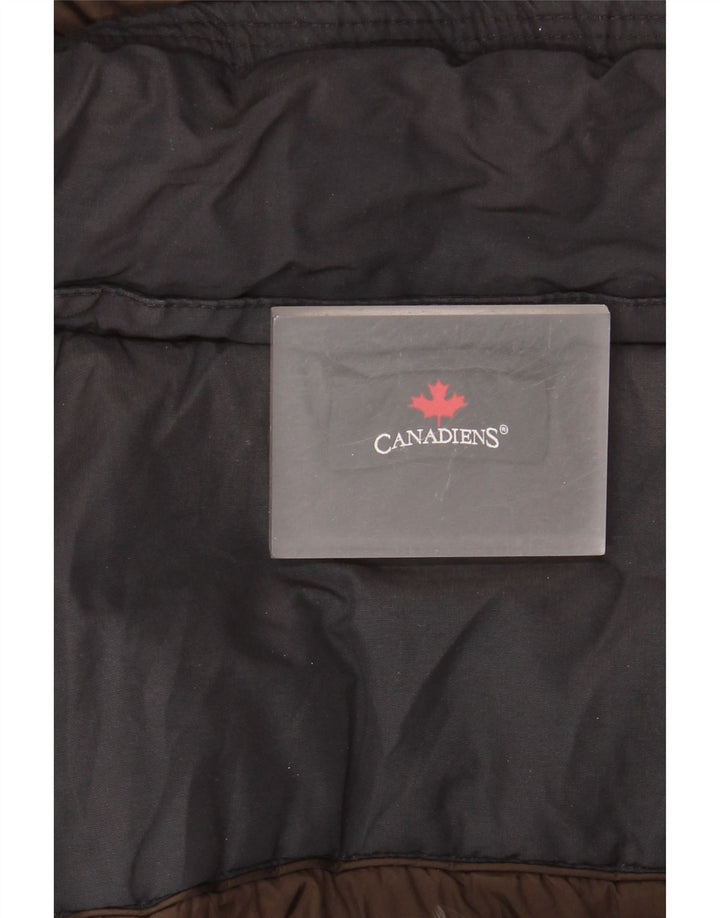 CANADIENS Wattierter Damenmantel mit Kapuze IT 42 Mittelschwarze Baumwolle