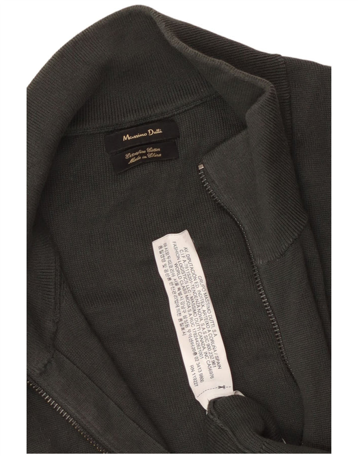 MASSIMO DUTTI Herren Strickjacke 2XL Graue Baumwolle