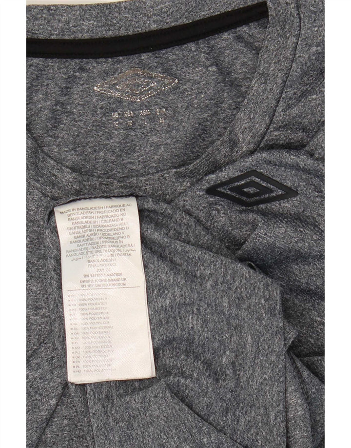 Umbro Herren-T-Shirt-Oberteil aus mittelgrau meliertem Polyester