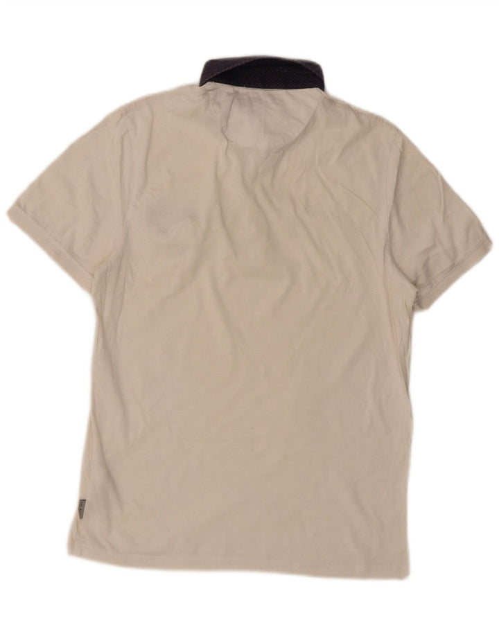 Ted Baker Herren-Poloshirt, Größe 3, mittelweiße Baumwolle