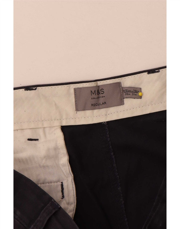 Marks & Spencer Herren-Chinohose, normal, W36, L31, Marineblau, Baumwolle