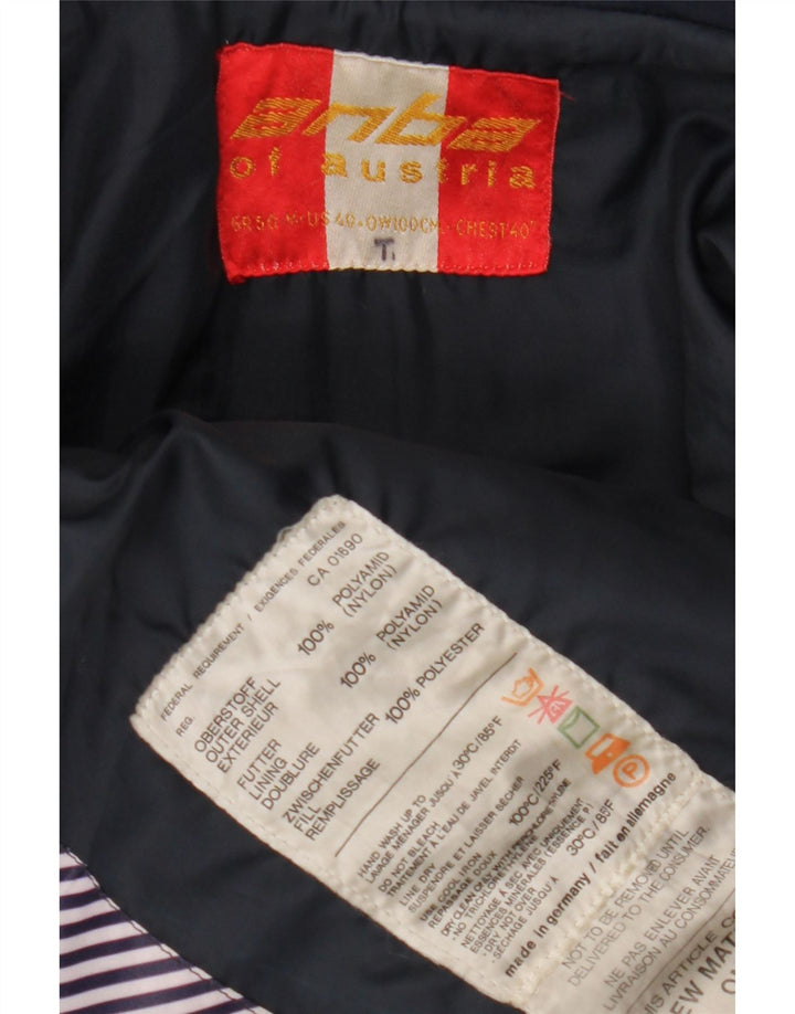 Anba Herren-Skijacke, EU 50, großes marineblau gestreiftes Nylon