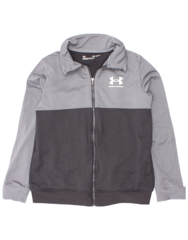 Under Armour Jungen-Trainingsanzug-Top-Jacke, 9–10 Jahre, Mittelgrau, Farbblock