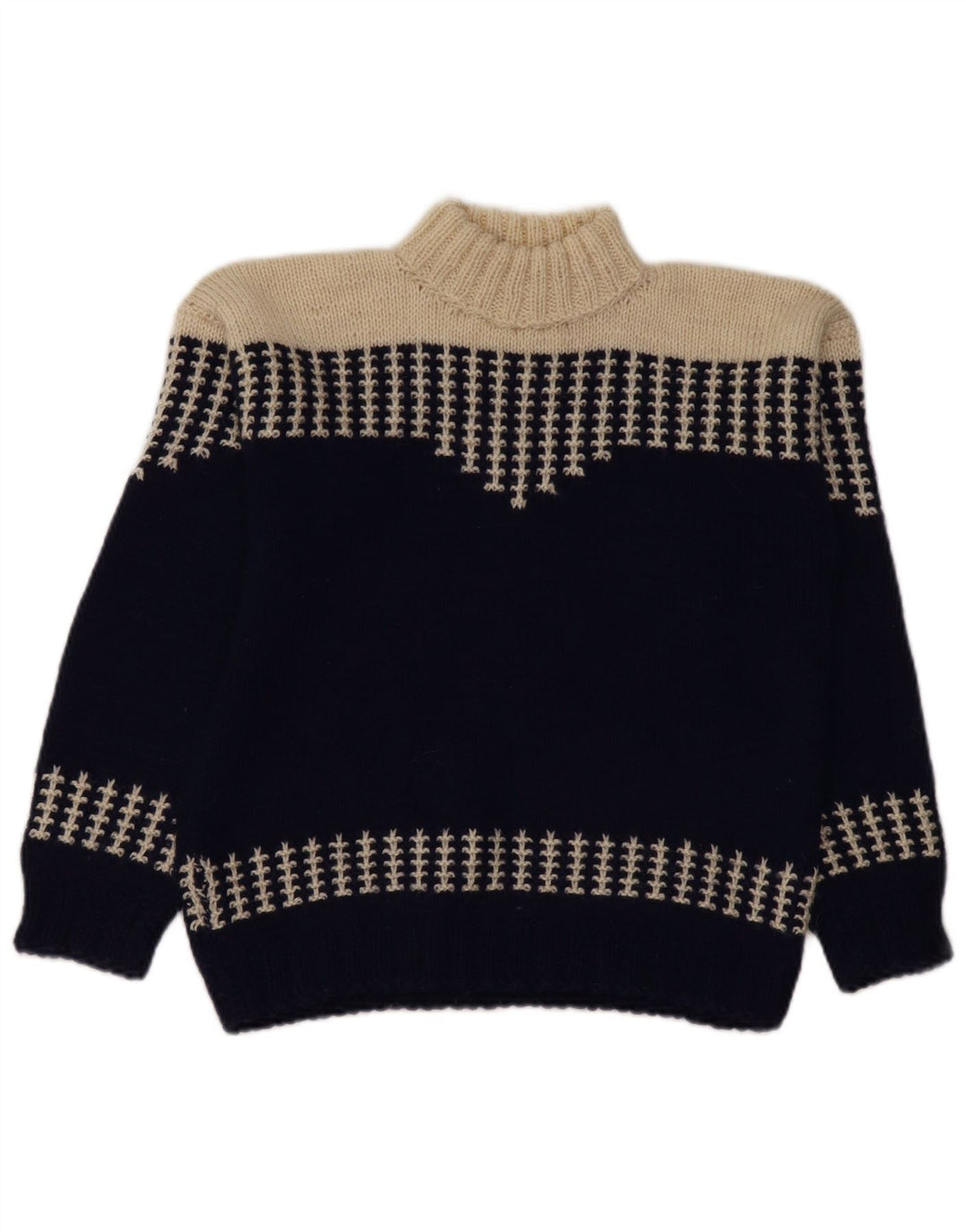 VINTAGE Rollkragenpullover für Damen, Gr. 14, Mittelmarineblau