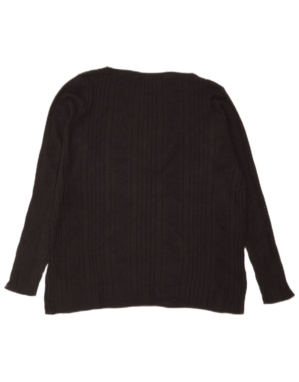 Marks & Spencer Damen Bluse Top UK 18 XL Schwarz Viskose