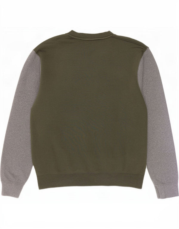 Nike Mens Graphic Sweatshirt Jumper Medium Khaki Colourblock Cotton