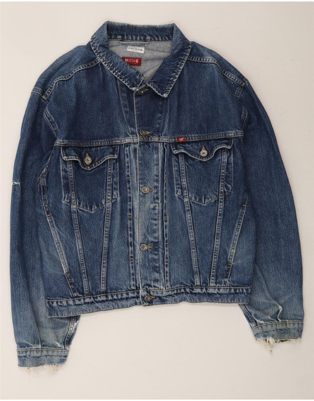 MUSTANG Mens Denim Jacket UK 40 Large Blue Vintage Mustang and Second-Hand Mustang from Messina Hembry 