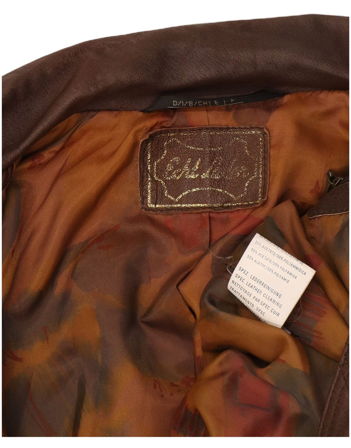 Vintage Herren Lederjacke UK 38 Mittelbraunes Leder Retro