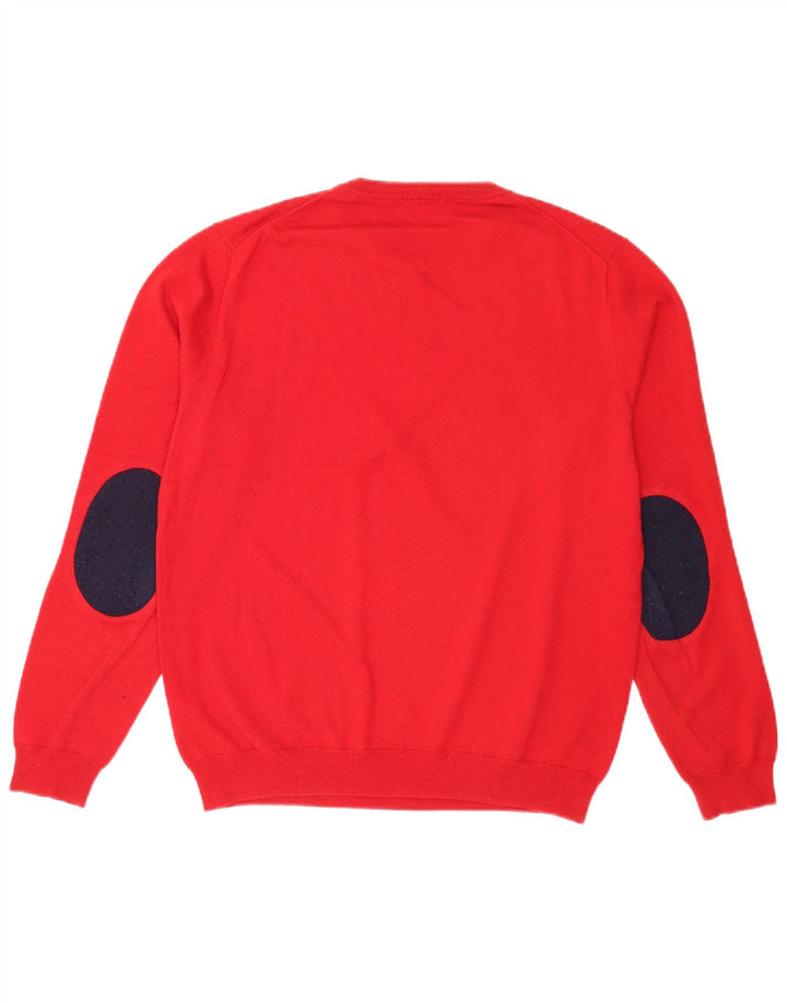 Sun68 Herren-Pullover mit Rundhalsausschnitt, mittelrote Wolle