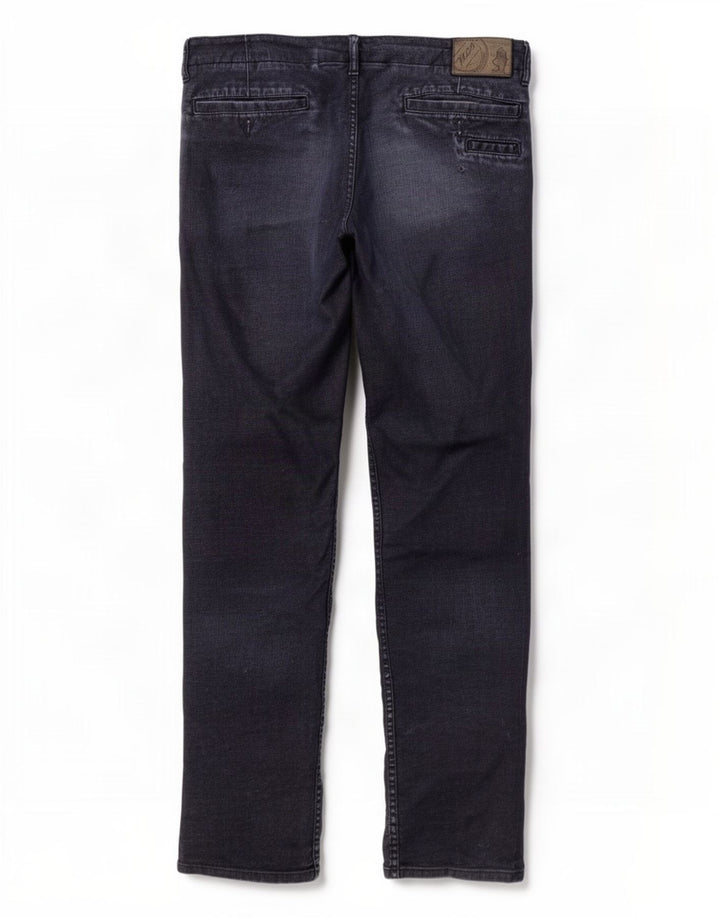 Marlboro Classics Herren Distressed Straight Jeans W36 L32 Marineblaue Baumwolle