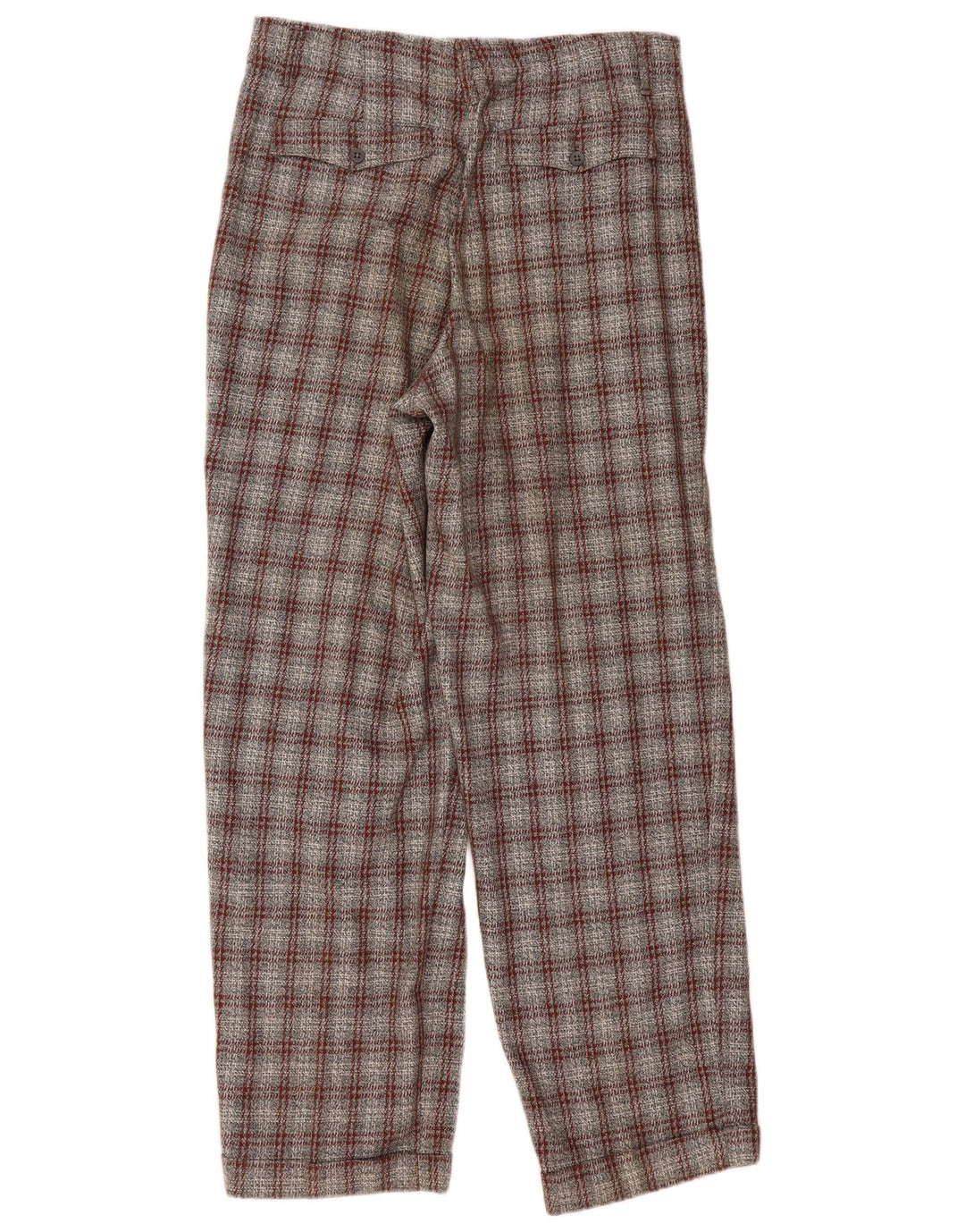 Vintage Herren-Chinohose mit Klammern, IT 50, groß, W32, L32, grau kariert