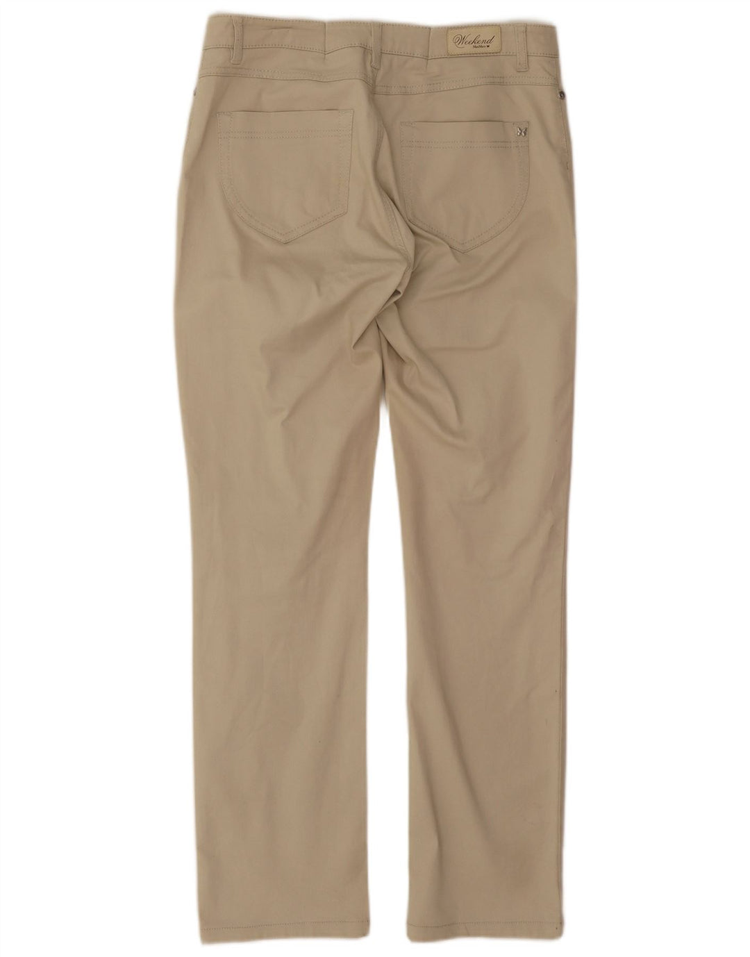 Max Mara Damen Weekend Straight Casual Hose UK 12 Medium W30 L30 Beige