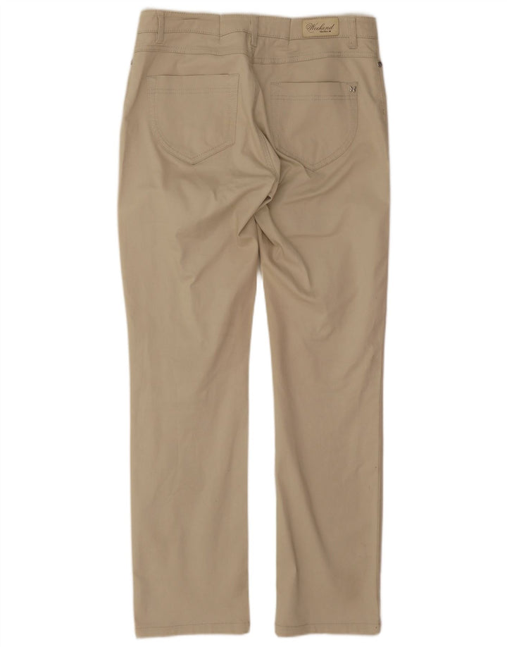 Max Mara Damen Weekend Straight Casual Hose UK 12 Medium W30 L30 Beige