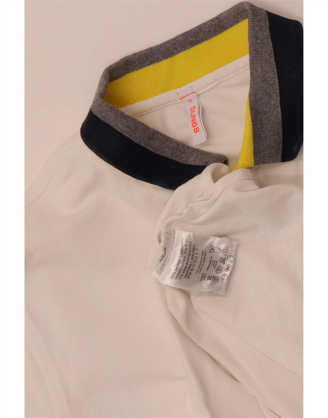 Sun68 Poloshirt für Jungen, 11–12 Jahre, weiße Baumwolle