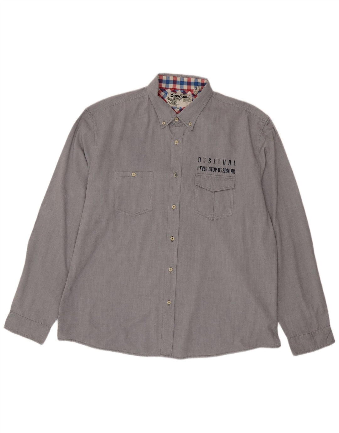 Desigual Herren Grafikshirt 3XL Grau Polyester