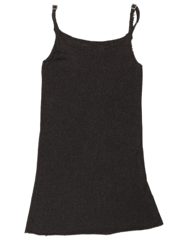 Benetton Damen Slip-Kleid UK 10 Small Schwarz