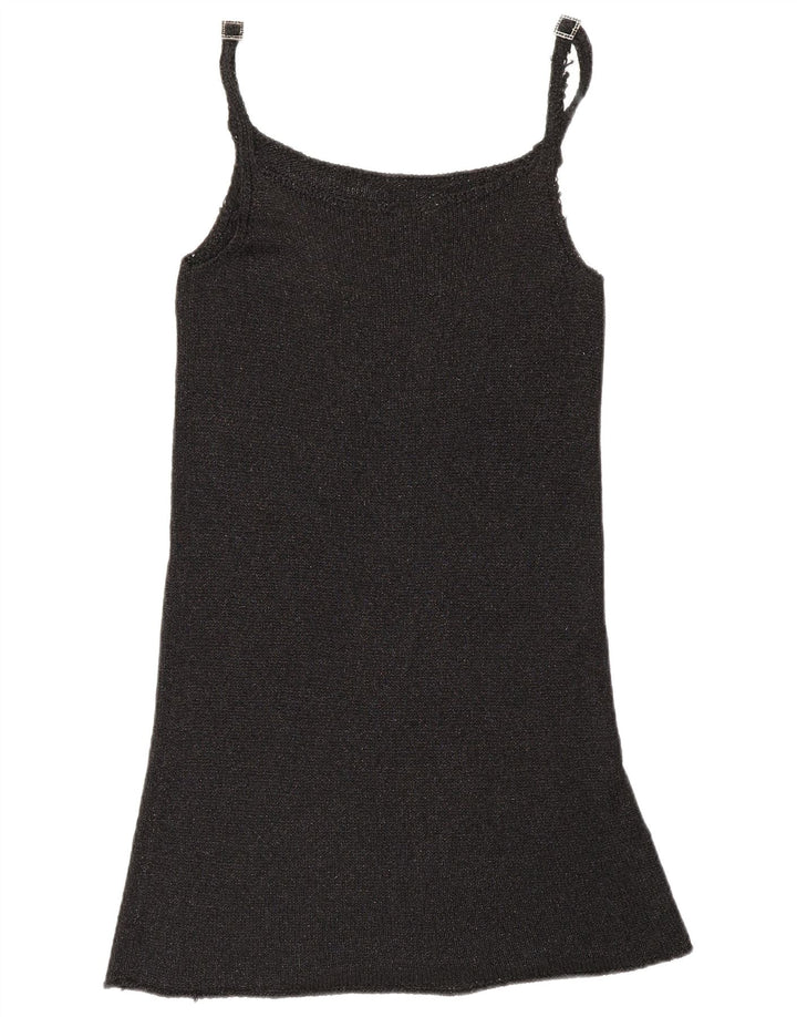 Benetton Damen Slip-Kleid UK 10 Small Schwarz
