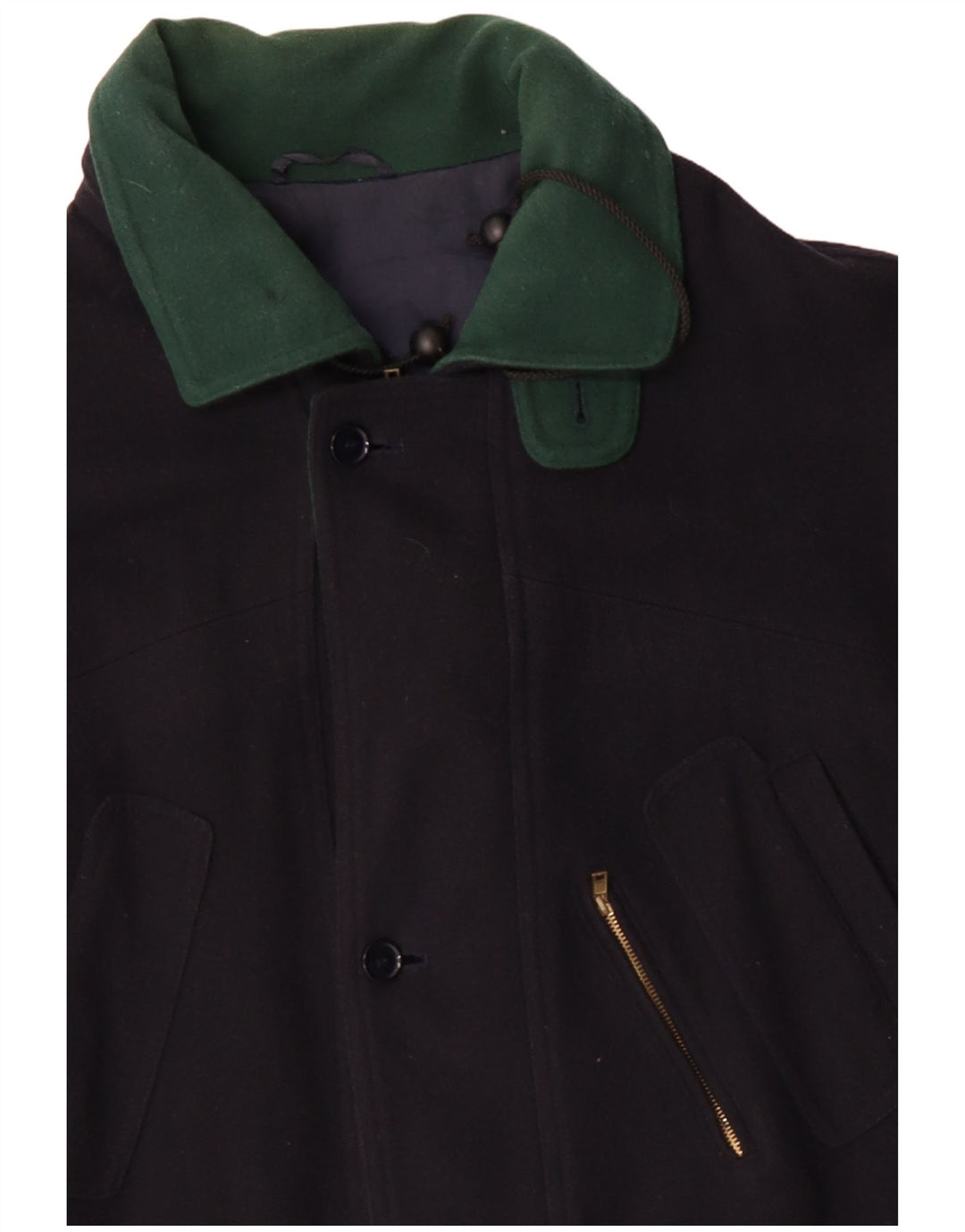 VINTAGE Herrenmantel UK 42 XL Marineblaue Wolle