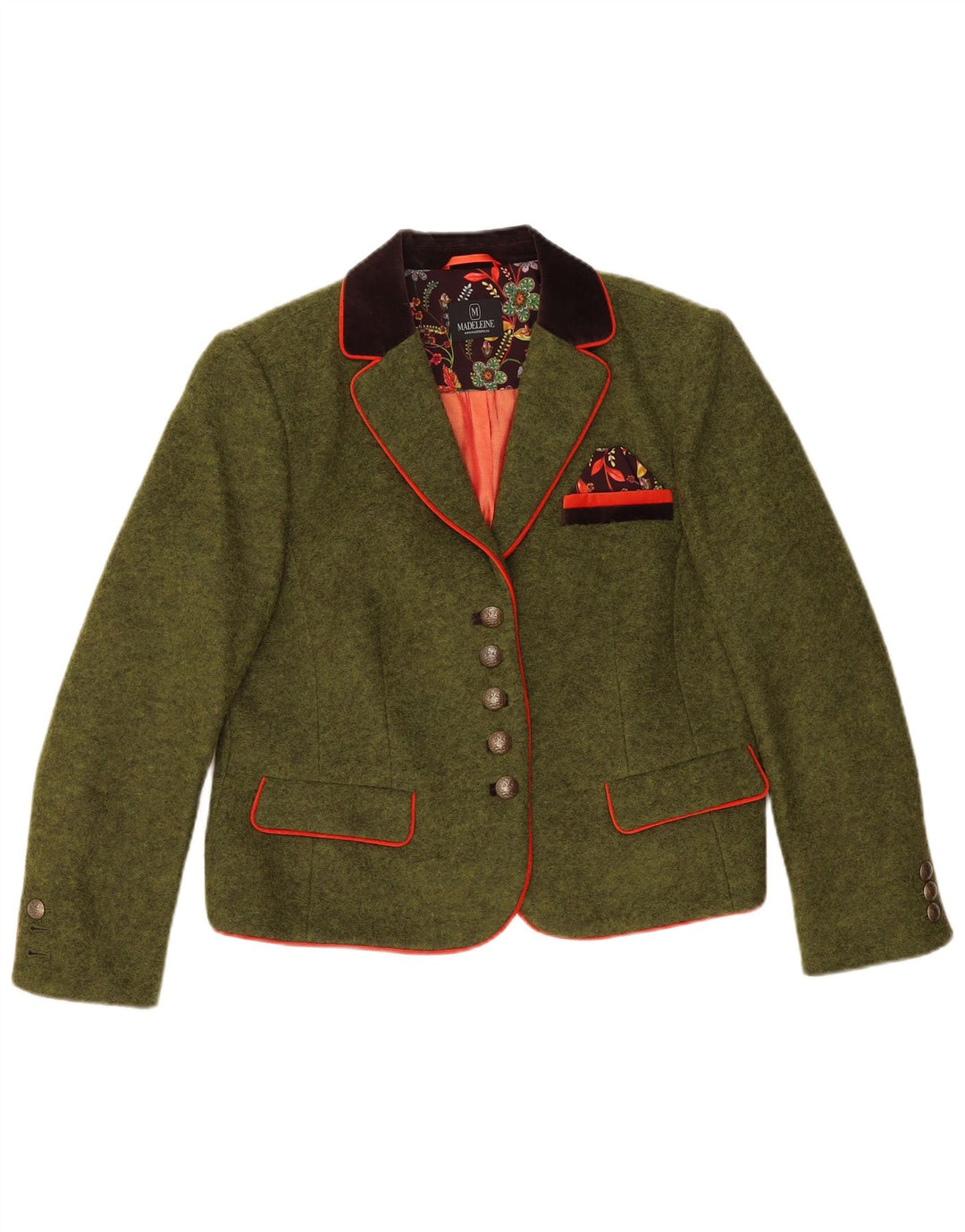 Madeleine Damen 5-Knopf-Blazerjacke UK 14 Mittelgrün Colourblock