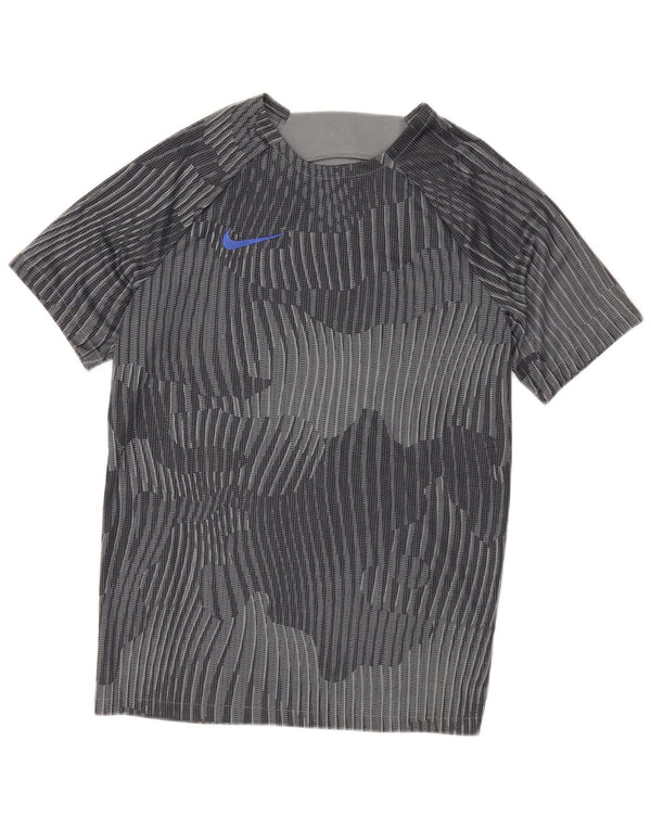 Nike Herren Dri Fit T-Shirt Top Large Grau Geometrisch Polyester Sport