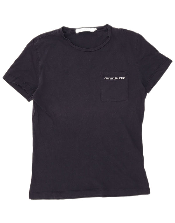 Calvin Klein Jeans Herren T-Shirt Top XS Marineblau Baumwolle