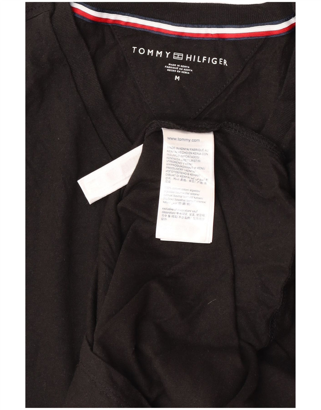 Tommy Hilfiger Herren T-Shirt Top Medium Schwarz Baumwolle