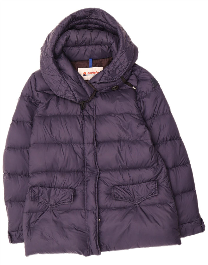 Invicta Wattierte Damenjacke mit Kapuze, UK 14, mittelmarineblaues Nylon