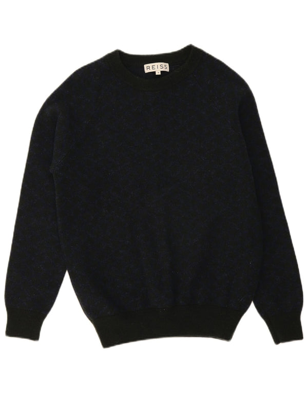 Reiss Damen-Pullover mit U-Boot-Ausschnitt, UK 14, mittelgrün, Argyle/Diamant