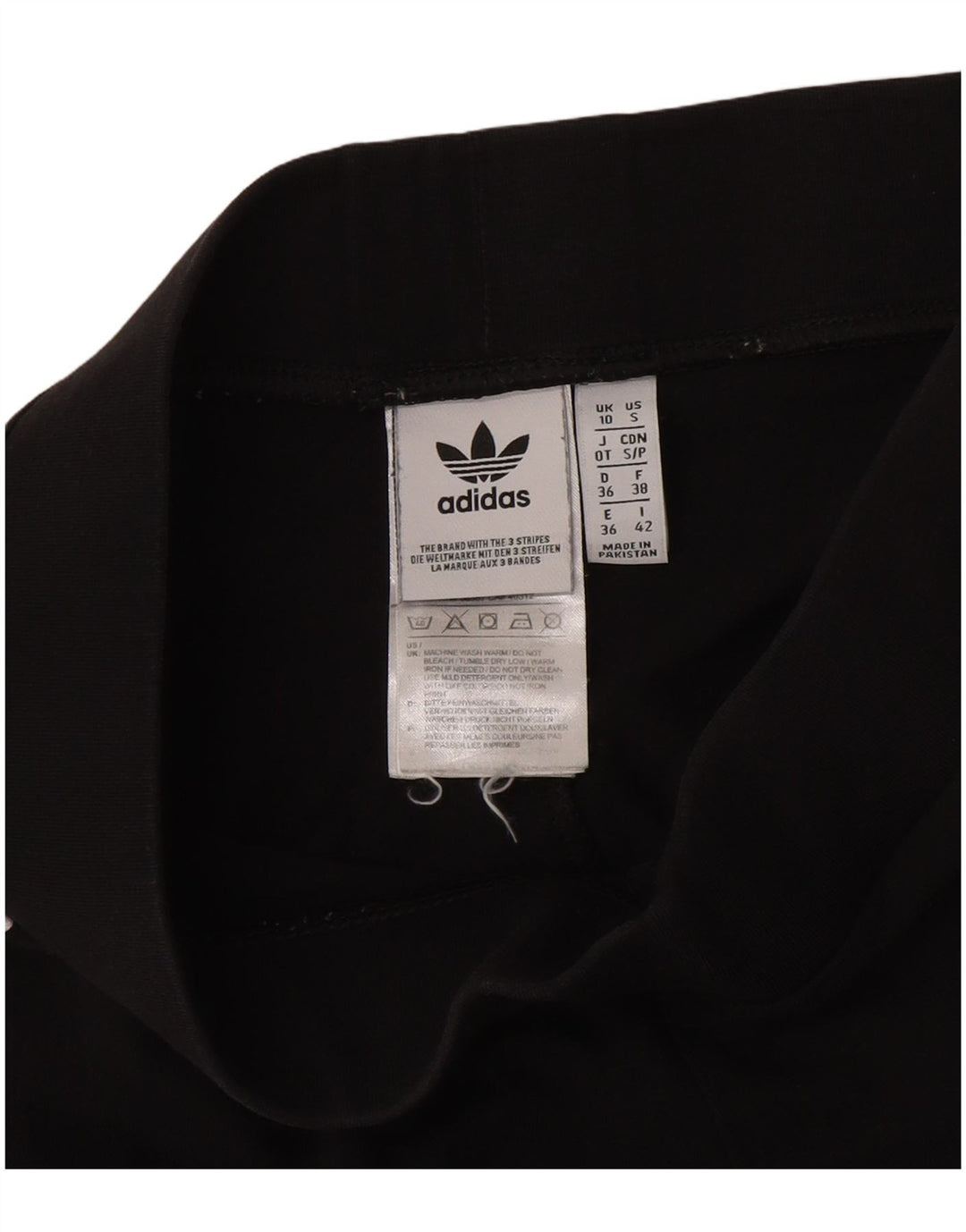 Adidas Damen Leggings UK 10 Small Schwarz Baumwolle