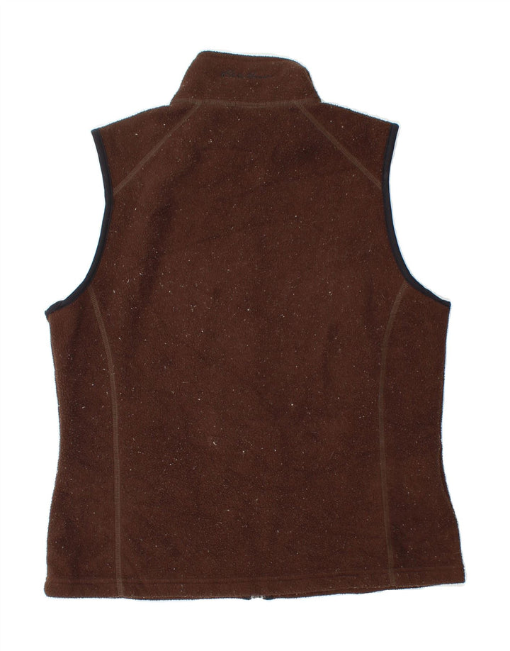 EDDIE BAUER Womens Fleece Gilet UK 16 Large Brown Polyester Vintage Eddie Bauer and Second-Hand Eddie Bauer from Messina Hembry 