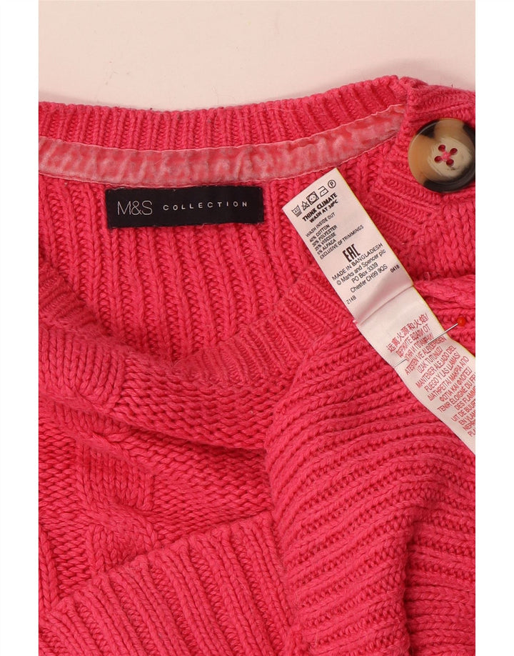 Marks & Spencer Damen-Pullover in Übergröße mit U-Boot-Ausschnitt, Gr. 12, Mittelrosa