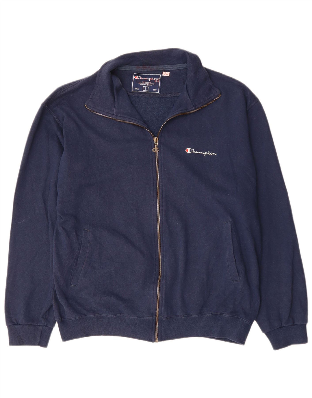 Champion Damen-Trainingsanzugoberteil, UK 16, Größe L, Marineblau, Baumwolle